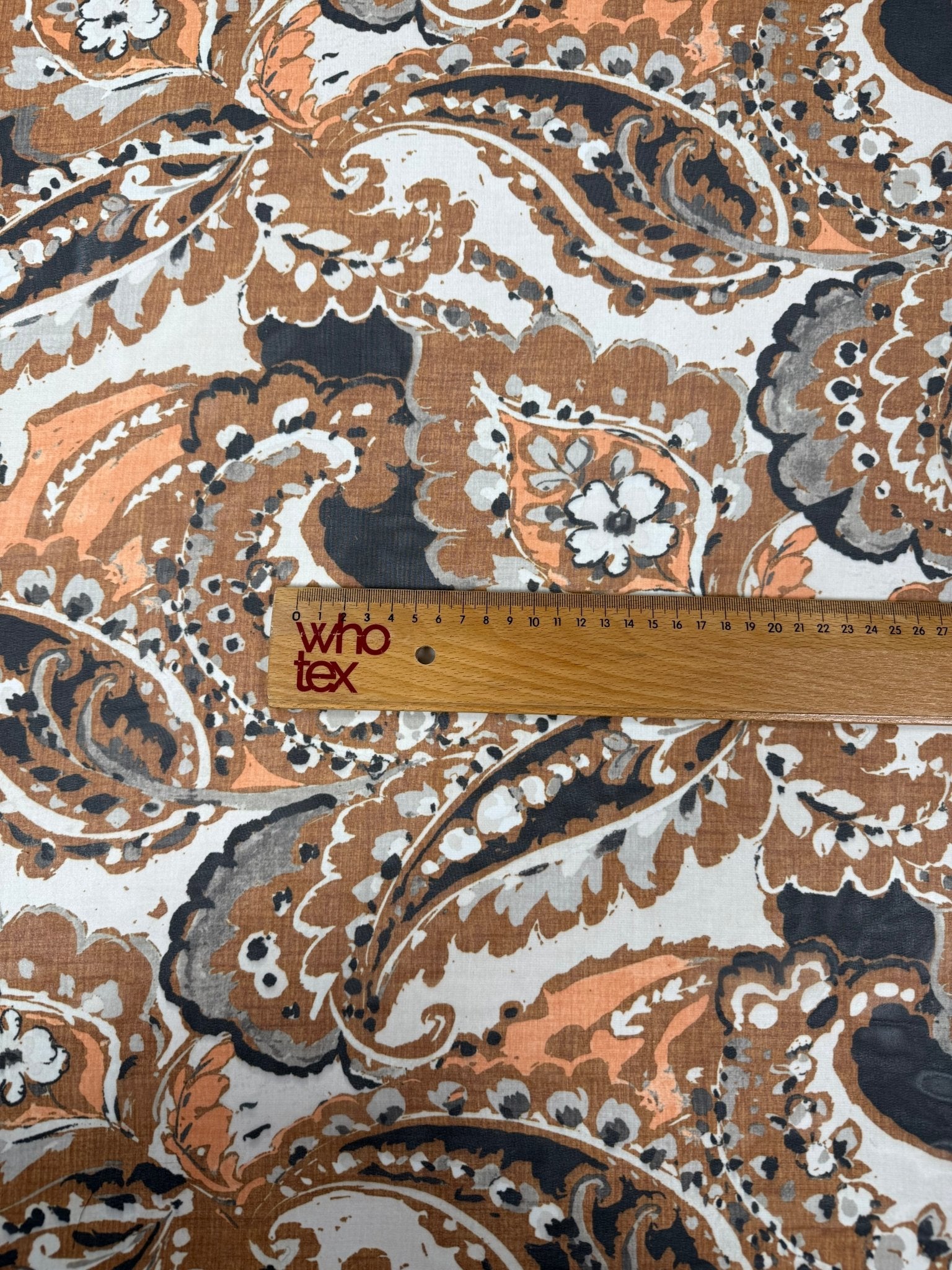 Brown Paisley Pattern Fabric – Elegant Dress & Craft Textile - Whotex Fabrics London