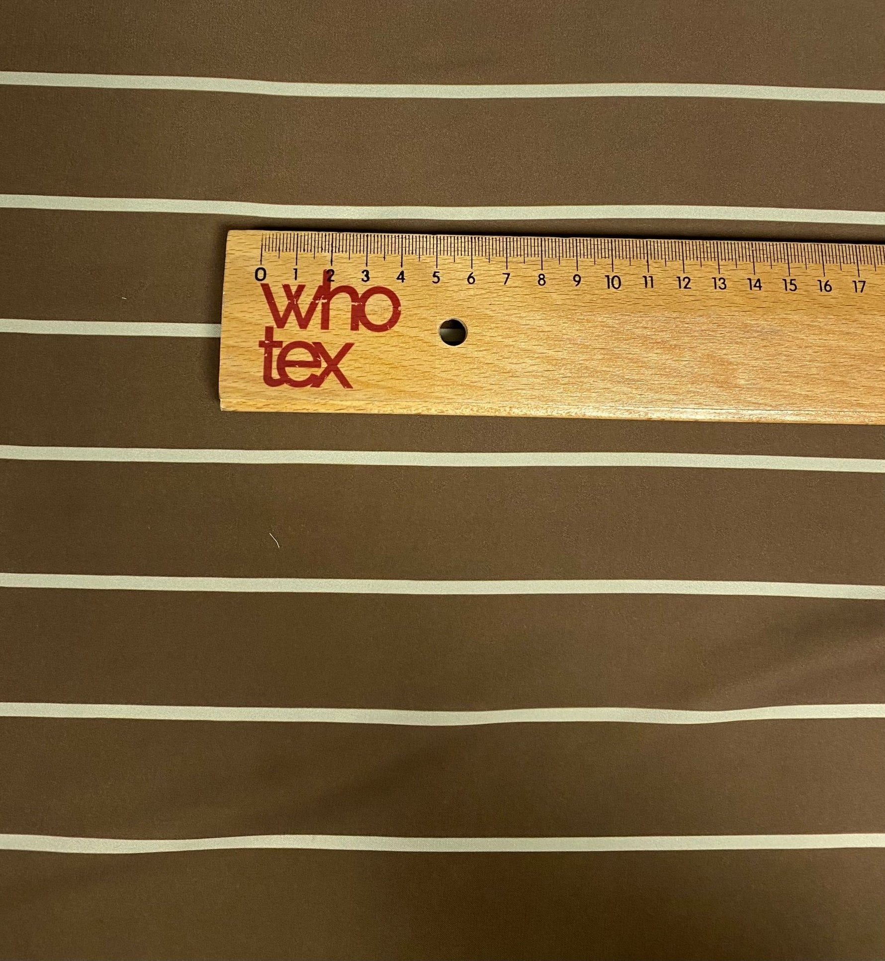 Brown Stripe Fabric – Minimal Cream Line Design - Whotex Fabrics London