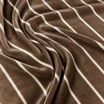 Brown Striped Velvet Fabric by the Metre - Whotex Fabrics London