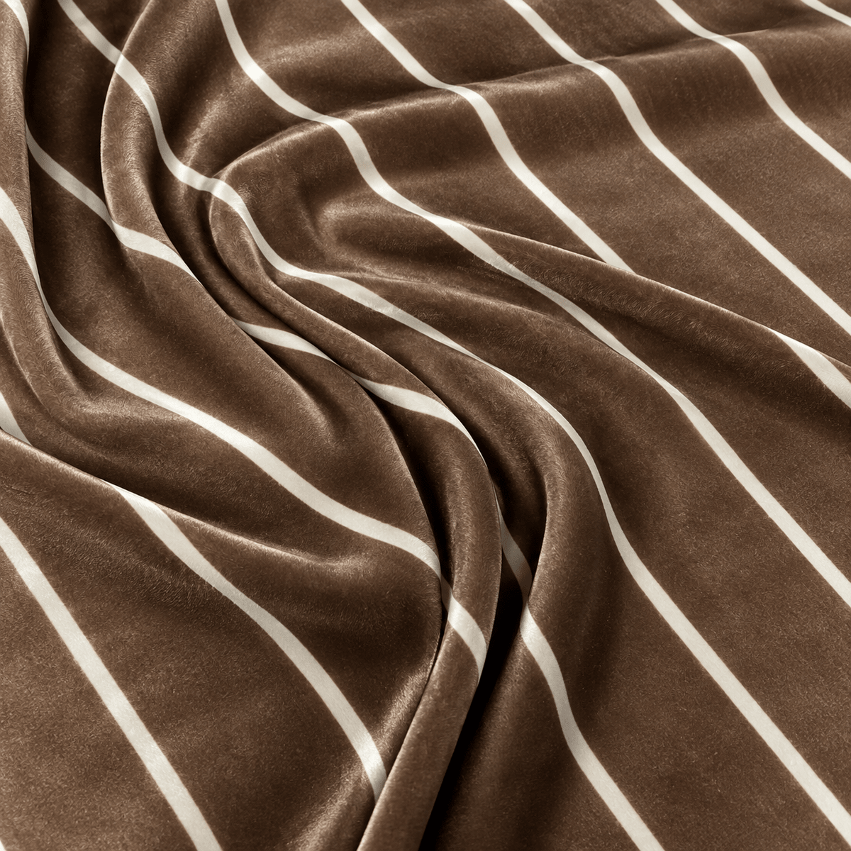 Brown Striped Velvet Fabric by the Metre - Whotex Fabrics London