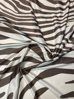 Brown Zebra Spandex Fabric by the Metre - Whotex Fabrics London