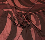 Burgundy Abstract Paisley Viscose Stretch Fabric By the Metre - Whotex Fabrics London