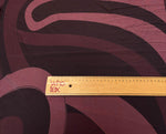 Burgundy Abstract Paisley Viscose Stretch Fabric By the Metre - Whotex Fabrics London