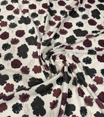 Burgundy Floral Print Fabric by the Metre - Whotex Fabrics London