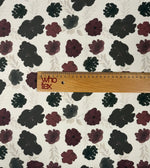 Burgundy Floral Print Fabric by the Metre - Whotex Fabrics London