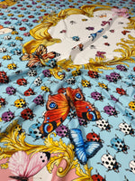 Butterflies Pink Polka Dot Fabric by the Metre - Whotex Fabrics London
