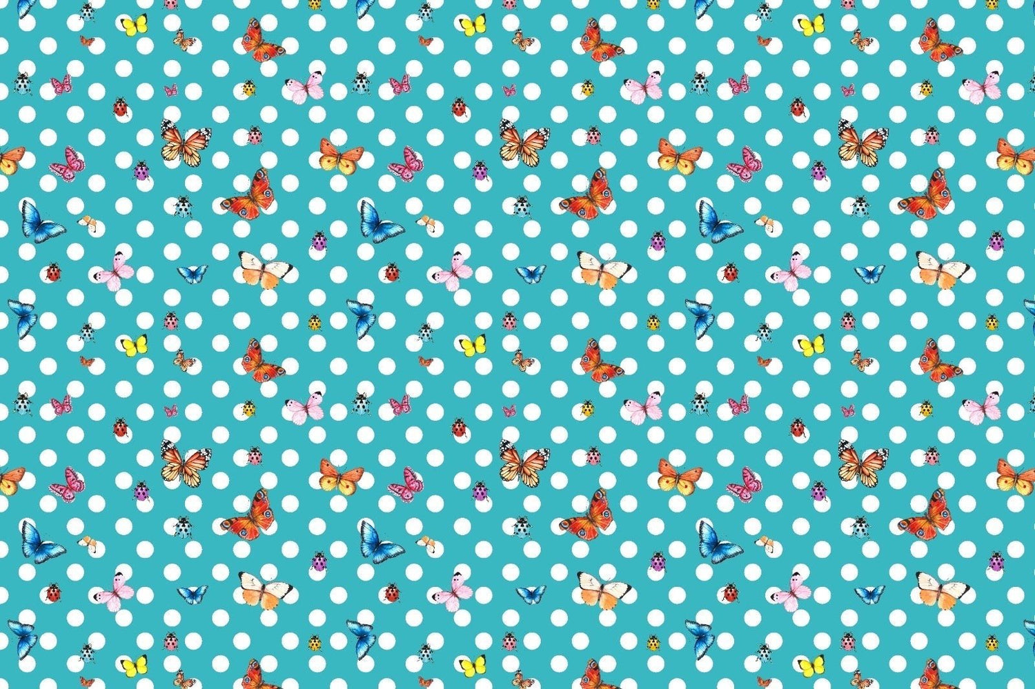 ButterflyFabric, Polka Dot Pattern, Baby Blue Color - Whotex Online Fabric Store