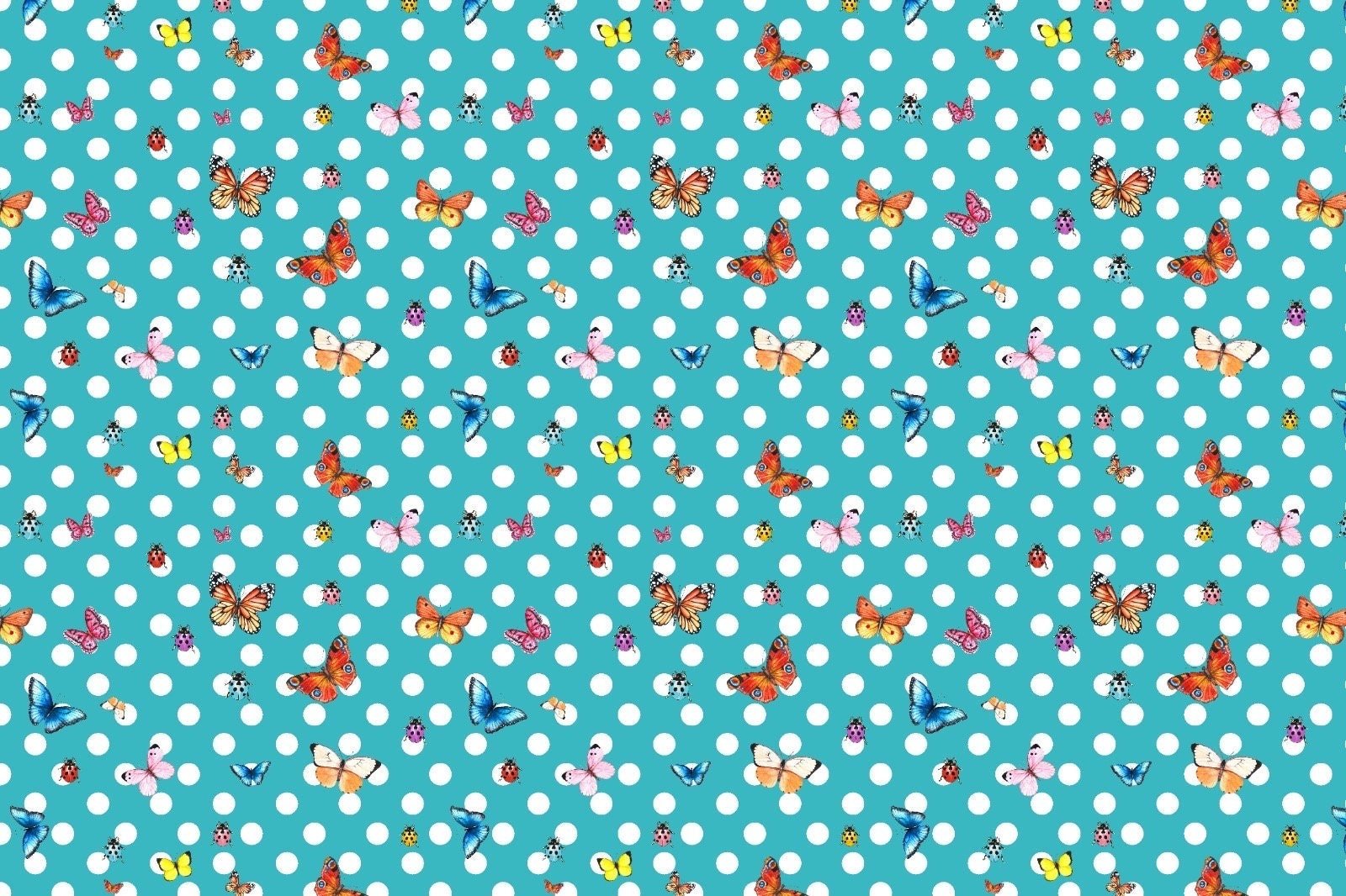 ButterflyFabric, Polka Dot Pattern, Baby Blue Color - Whotex Online Fabric Store