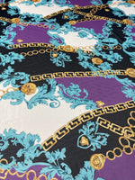 Chain Baroque Print Chiffon Fabric by the Metre - Whotex Fabrics London