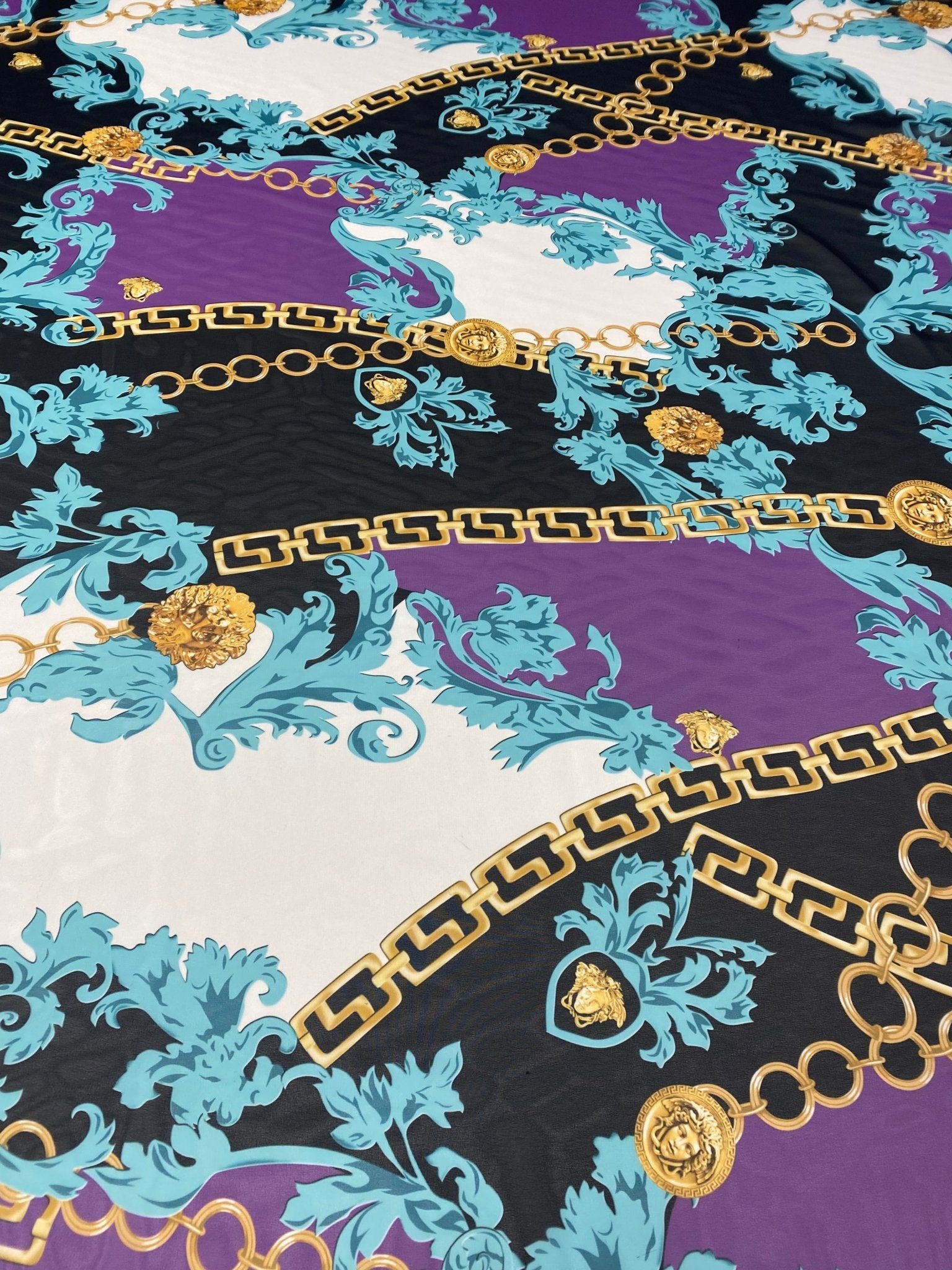 Chain Baroque Print Chiffon Fabric by the Metre - Whotex Fabrics London
