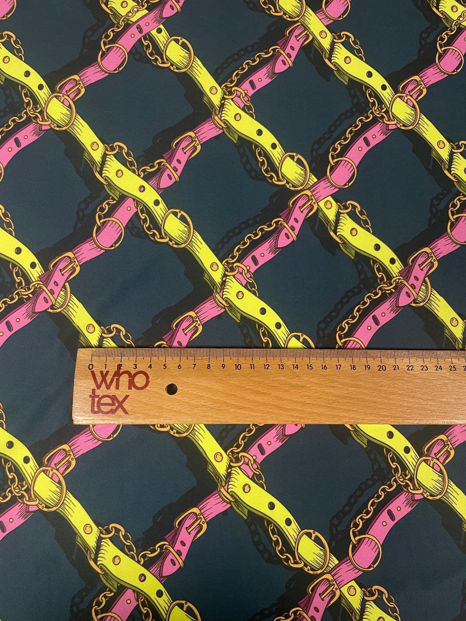 Chain Belt Print Fabric – Bold Graphic Design by Metre - Whotex Fabrics London