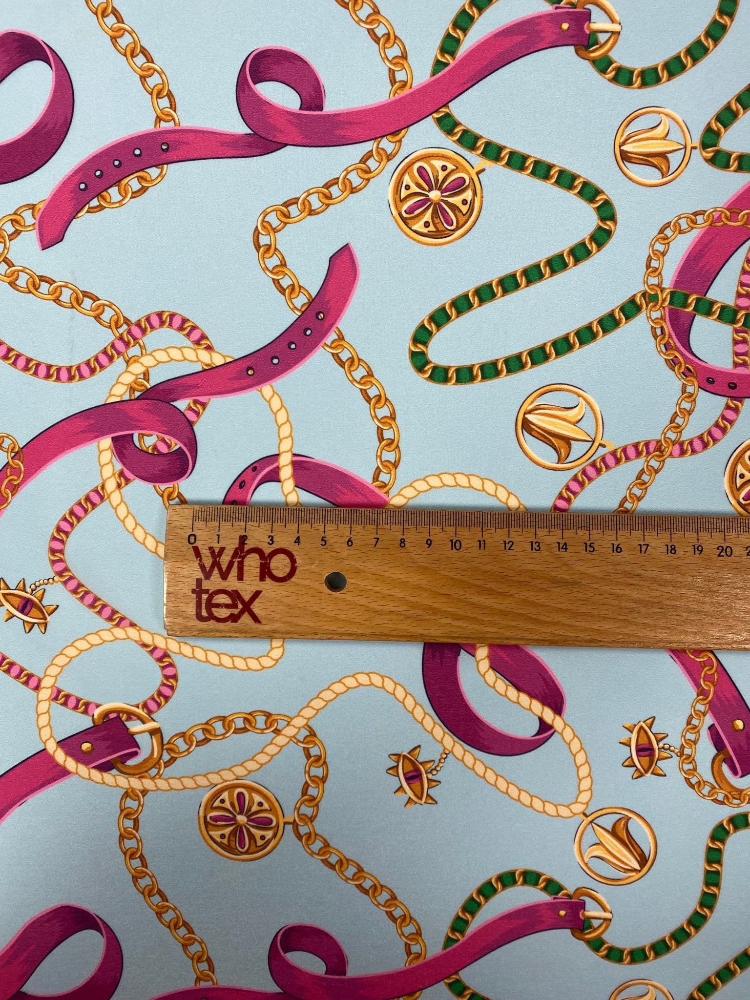 Chain Print Moss Crepe Fabric by the Metre - Whotex Fabrics London