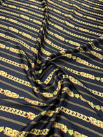 Chain Print Satin Fabric by the Metre - Whotex Fabrics London