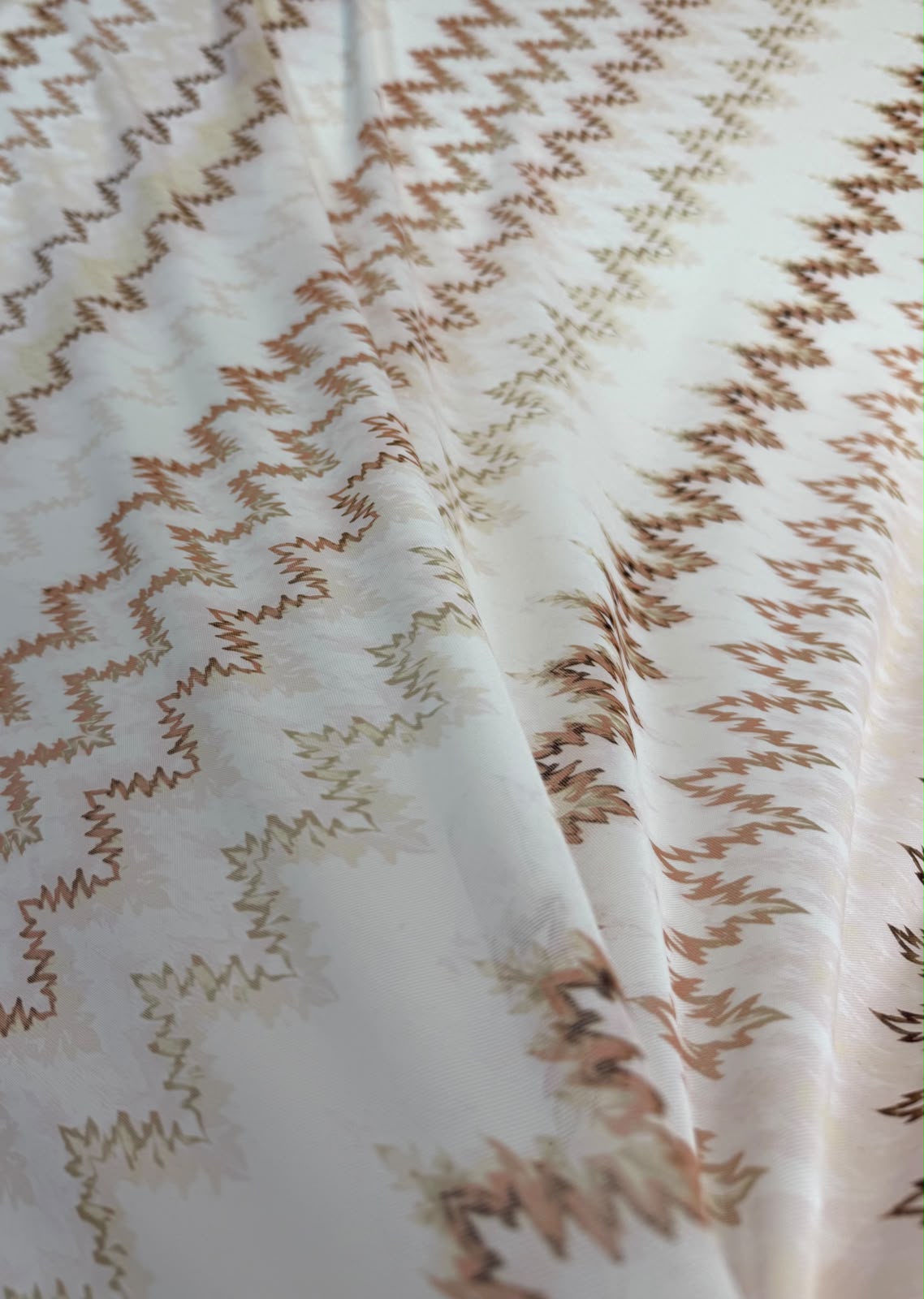 Champagne Zigzag Power Mesh Fabric by the Metre - Whotex Fabrics London