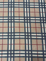Check Poly Linen Fabric by the Metre - Whotex Fabrics London