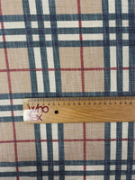 Check Poly Linen Fabric by the Metre - Whotex Fabrics London