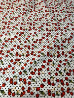 Cherry Polka Dot Spandex Fabric by the Metre - Whotex Fabrics London