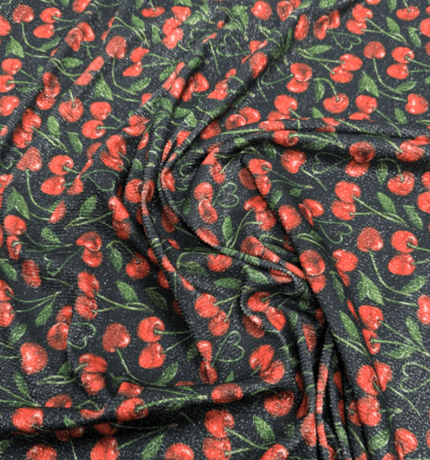 Cherry Print Fabric by the Metre - Whotex Fabrics London