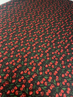 Cherry Print Fabric – Retro Red Fruit Pattern by Metre - Whotex Fabrics London