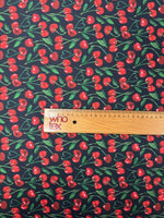 Cherry Print Lycra Stretch Fabric by the Metre - Whotex Fabrics London