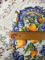 Citrus Baroque Poly Silk Chiffon Fabric by the Metre - Whotex Fabrics London