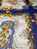 Citrus Baroque Poly Silk Chiffon Fabric by the Metre - Whotex Fabrics London