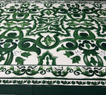 Classic Green Ornamental Upholstery Fabric by the Metre - Whotex Fabrics London