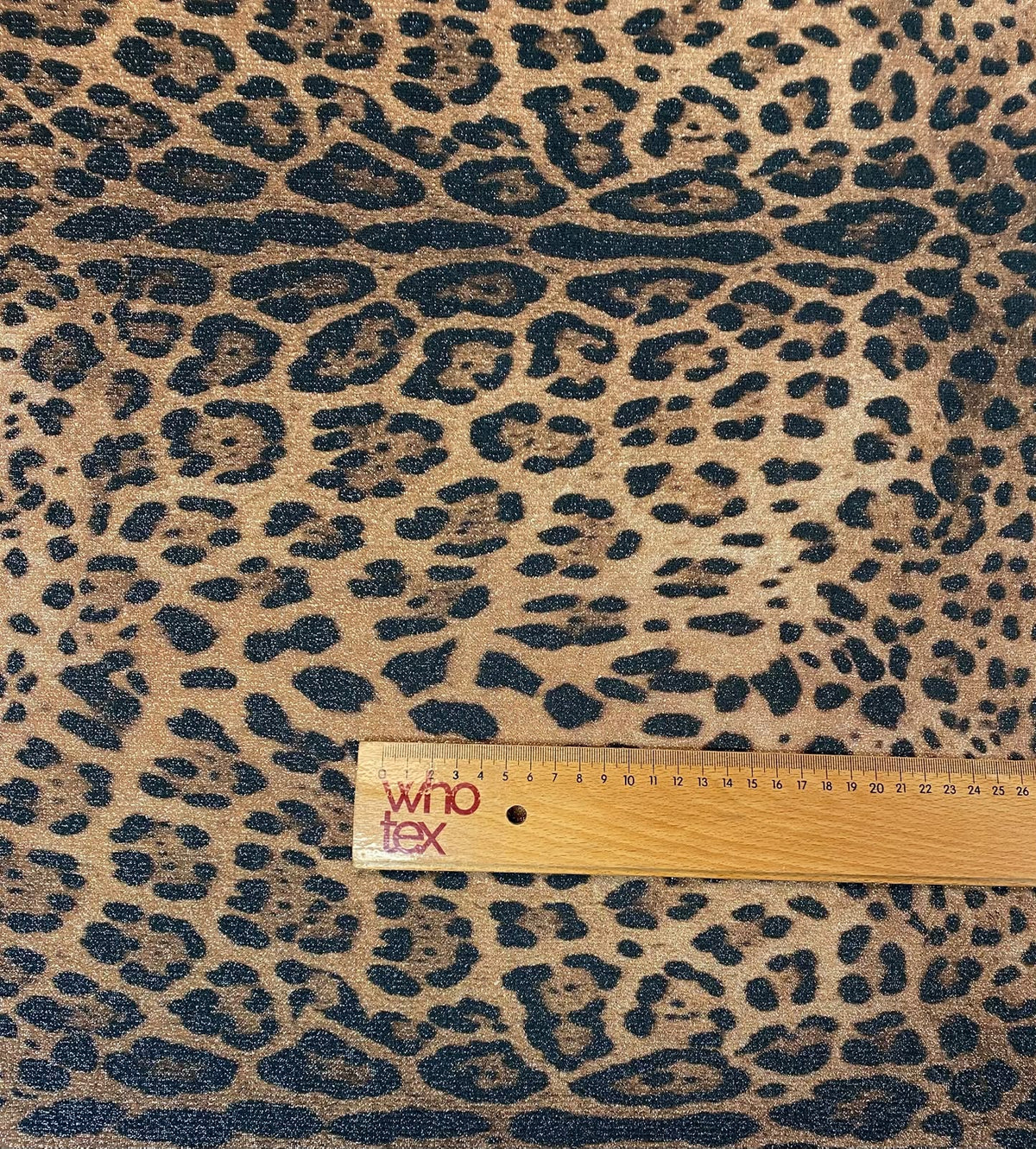 Classic Leopard Print Lurex Fabric by the Metre - Whotex Fabrics London