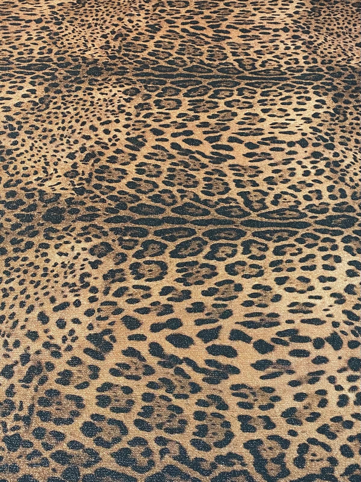 Classic Leopard Print Lurex Fabric by the Metre - Whotex Fabrics London