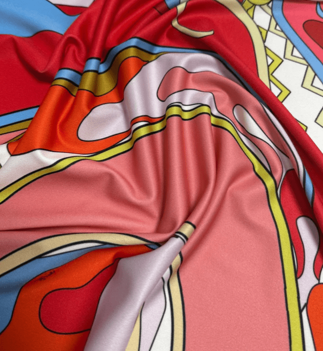 Colorful Abstract Swirl Pattern Fabric Custom Printed by the Metre - Whotex Fabrics London