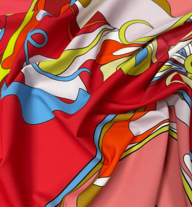 Colorful Abstract Swirl Pattern Fabric Custom Printed by the Metre - Whotex Fabrics London