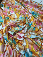 Colorful Floral Fabric, Gold Baroque Pattern Fabric - Whotex Online Fabric Store
