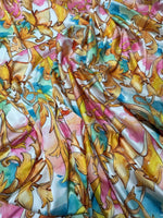 Colorful Floral Fabric, Gold Baroque Pattern Fabric - Whotex Online Fabric Store