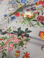 Colorful Floral Pattern on Light Grey Fabric - Whotex Online Fabric Store