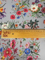 Colorful Floral Pattern on Light Grey Fabric - Whotex Online Fabric Store
