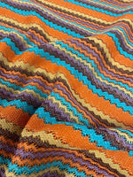 Colorful Zigzag Stripe Mesh Fabric – Textured Knit Pattern - Whotex Online Fabric Store