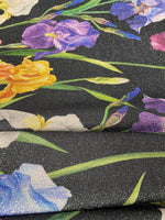 Colour Pop Floral Lurex Fabric by the Metre - Whotex Fabrics London