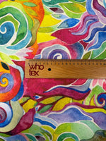 Colourful Abstract Linen Fabric by the Metre - Whotex Fabrics London