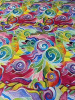 Colourful Abstract Lurex Fabric by the Metre - Whotex Fabrics London