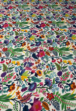 Colourful Floral Linen Fabric by the Metre - Whotex Fabrics London