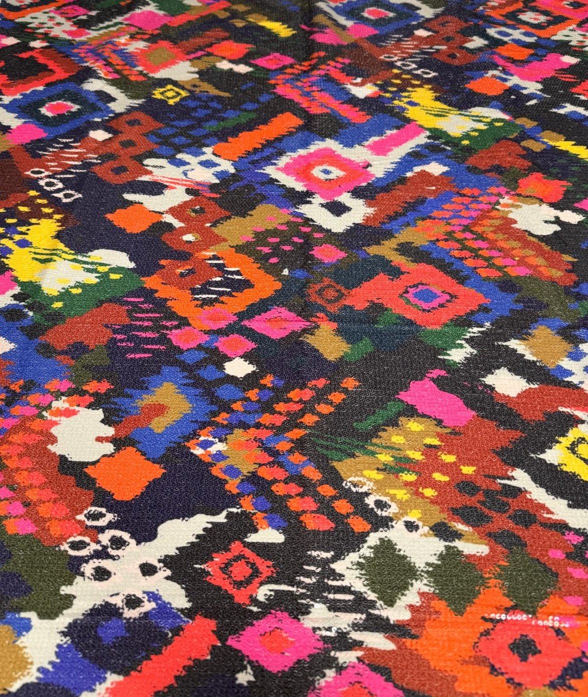 Colourful Tribal Sequin Fabric by the Metre - Whotex Fabrics London
