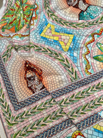Coupon Fabric, Greek Mosaics print Silky Crepe Fabric , Fabric by the yard, Panel Fabric 150*100cm // 1.64 * 1.09 yard - Whotex Online Fabric Store