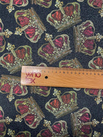 Crown Motif Glitter Lurex Fabric by the Metre - Whotex Fabrics London
