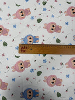 Cute Character Linen Fabric by the Metre - Whotex Fabrics London