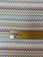 Earth Tone Chevron Mesh Fabric by the Metre - Whotex Fabrics London