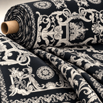 Elegant Black and White Baroque Fabric - Whotex Fabrics London