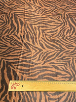 Elegant Brown Zebra Stretch Velvet Fabric by the Metre - Whotex Fabrics London