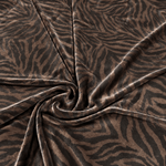 Elegant Brown Zebra Velvet Fabric by the Metre - Whotex Fabrics London