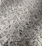 Elegant Silver Paisley Fabric by the Metre - Whotex Fabrics London