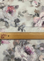 Elegant Watercolor Floral Fabric – Soft Rose and Peony Print on Light Background - Whotex Online Fabric Store